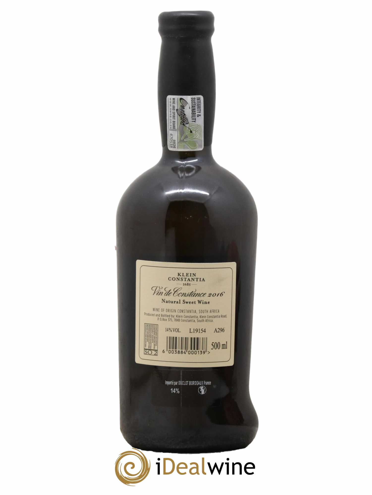 Vin de Constance Klein Constantia L. Jooste 50 cl Importé de CVBG 2016 - Lot de 1 Bouteille