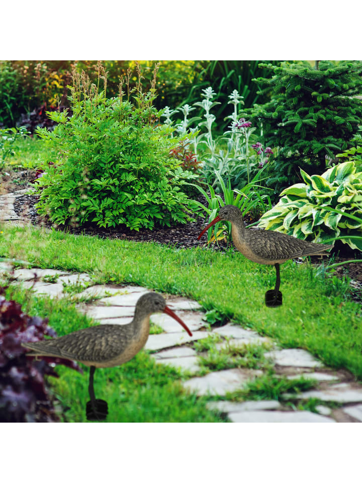 relaxdays 2 x Gartenfigur Vogel in Schwarz/ Braun günstig kaufen onesize