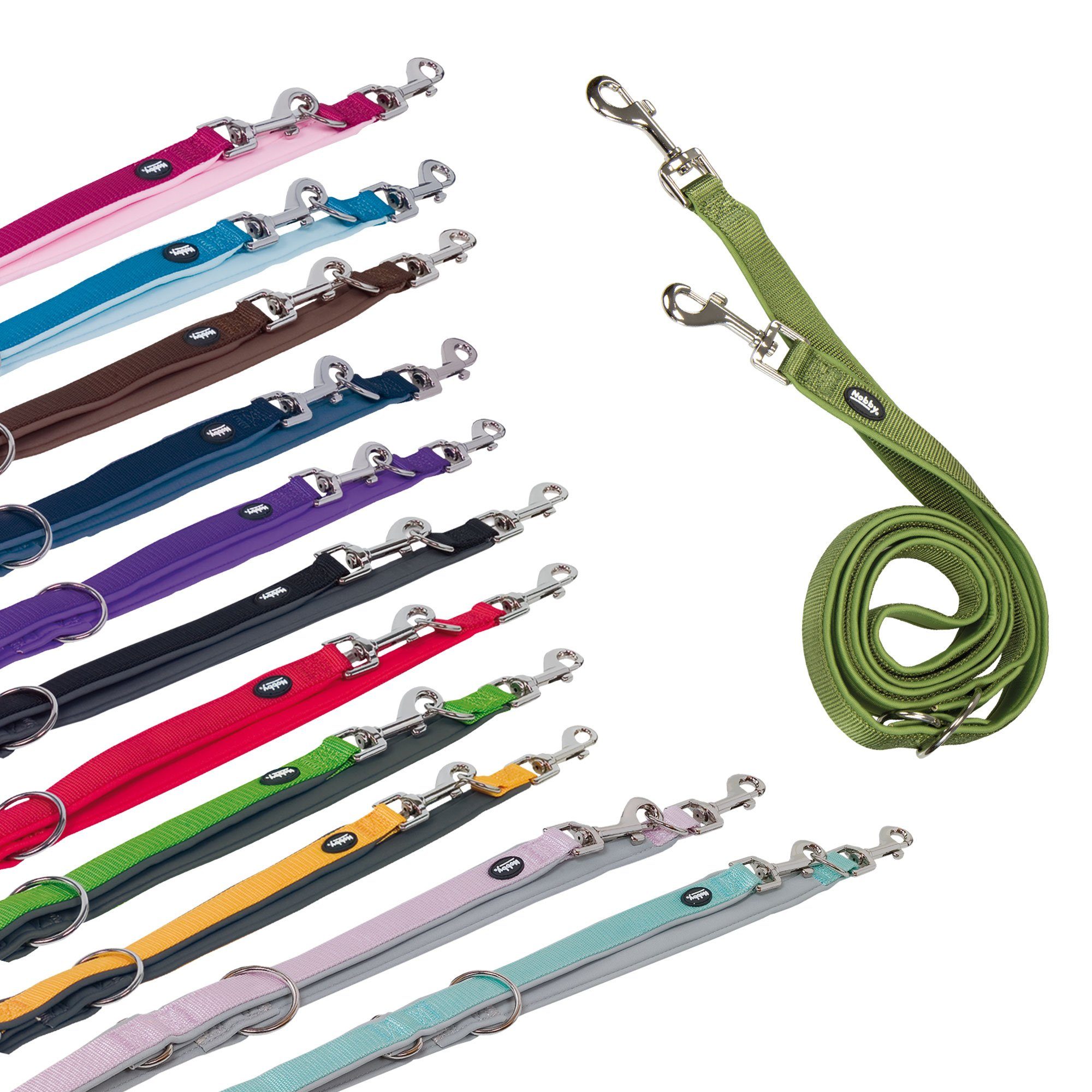 Nobby Führleine Führleine Classic Preno - Hundeleine mit Neopren, Nylon mit Neopren (1-tlg), viele trendige Farben