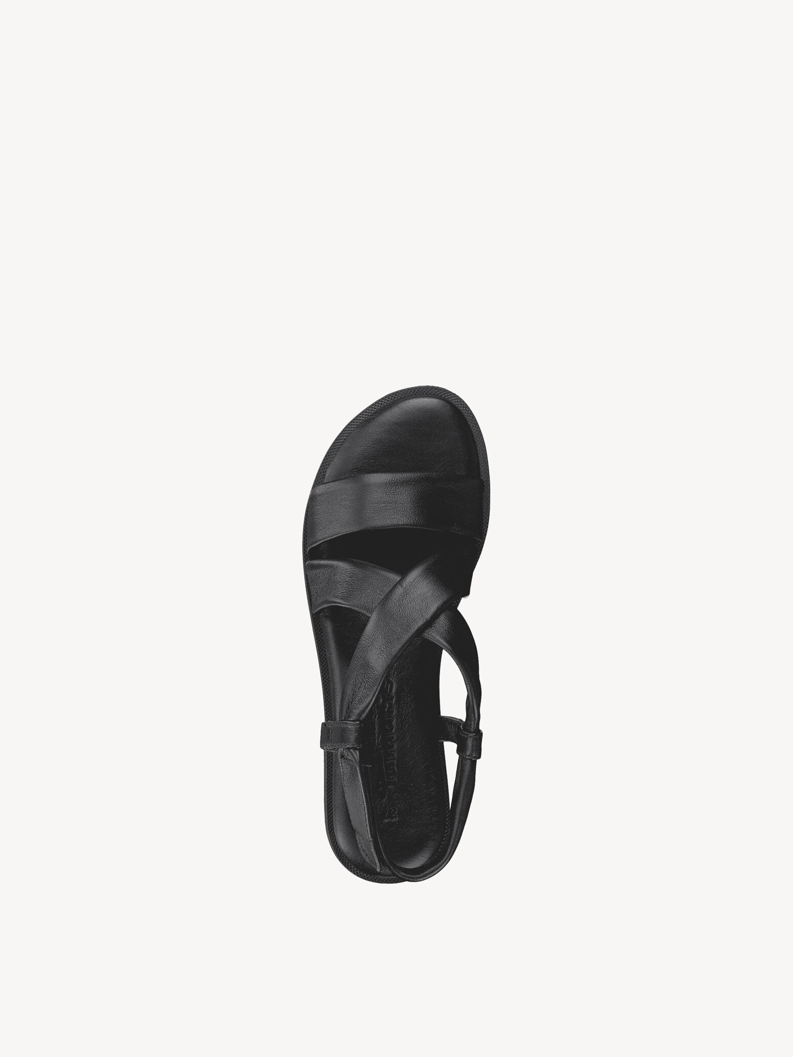Sandale à talon en cuir - noir