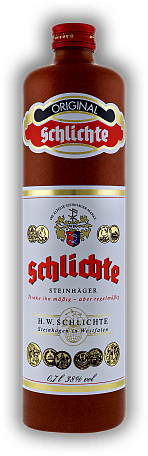 Schlichte Steinhäger Tonflasche Schlichte Steinhäger Tonflasche Für Original SCHLICHTE  werden nur ausgesuchte Wacholderbeeren vergoren und destilliert. 0,7	 Liter - Vol 38%
