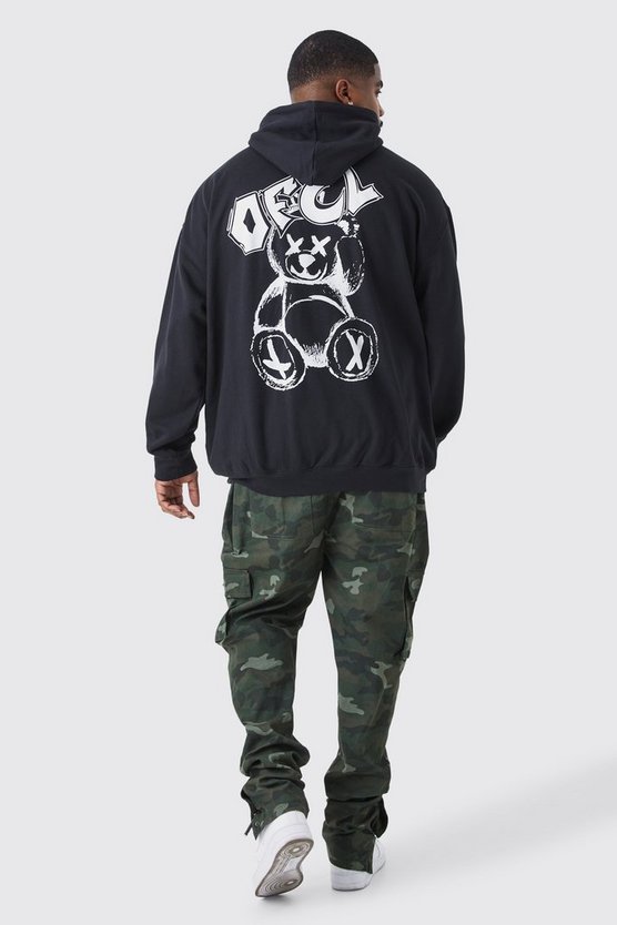 Plus Hoodie mit Official Bear Print