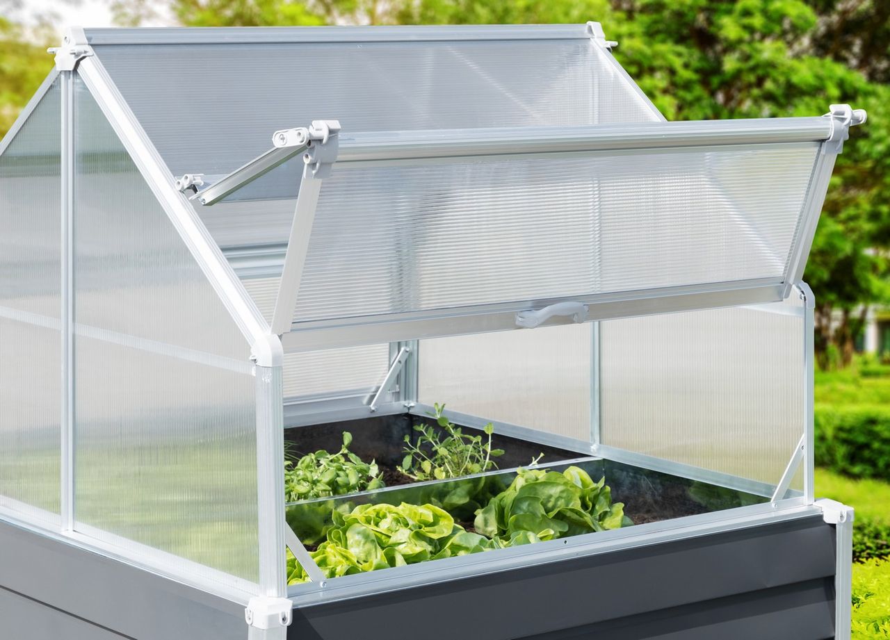 Powertec Garden Doppelhochbeet, ca. 120 x 120 x 169 cm - Anthrazit