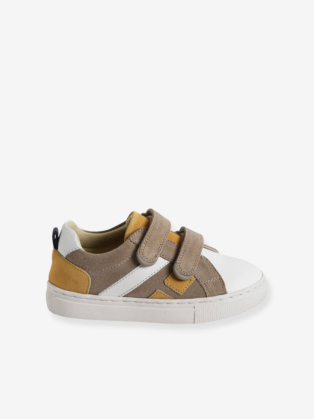 Baskets scratchées cuir garçon collection maternelle marine