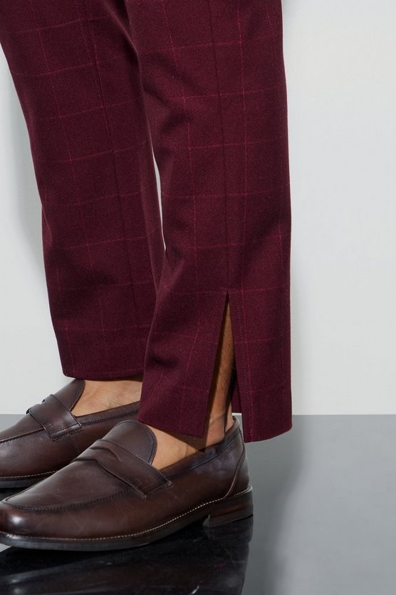 Karierte Hose mit geradem Bein