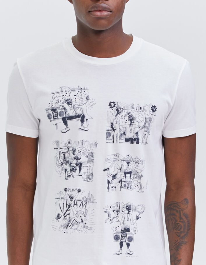 T-shirt blanc bio visuel BD Hip Hop Homme