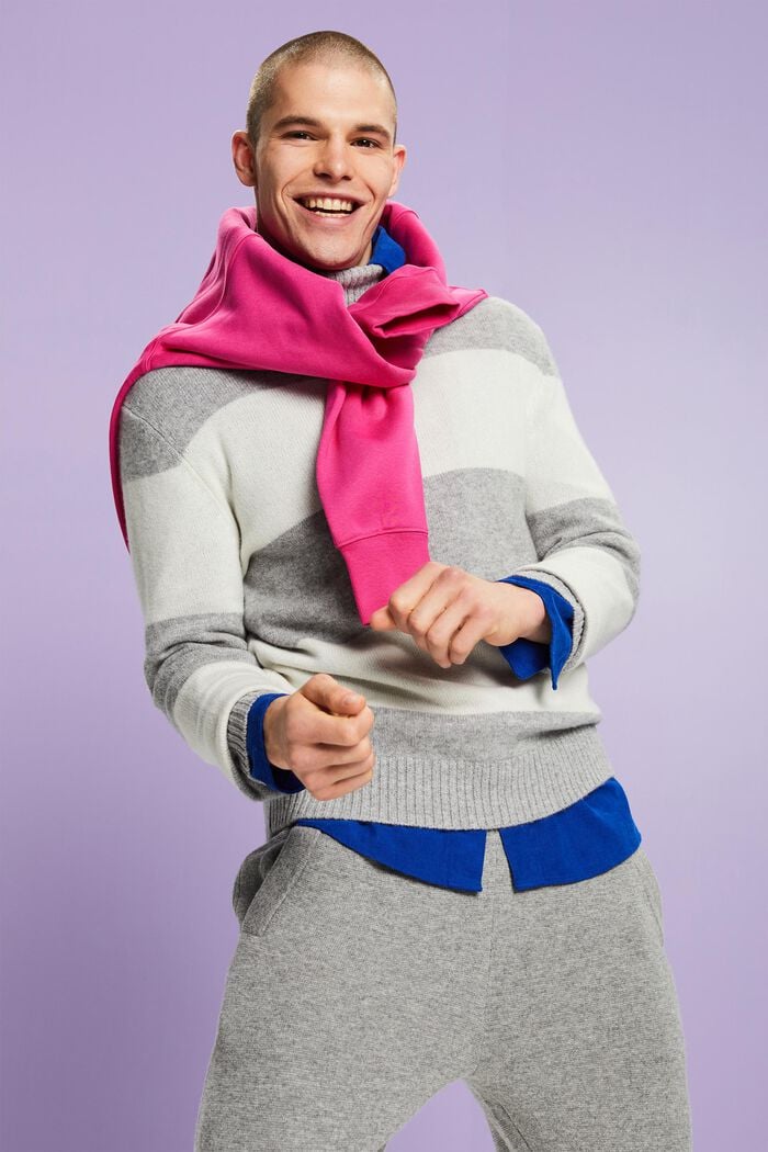 Gestreifter Rollkragenpullover aus Kaschmir
