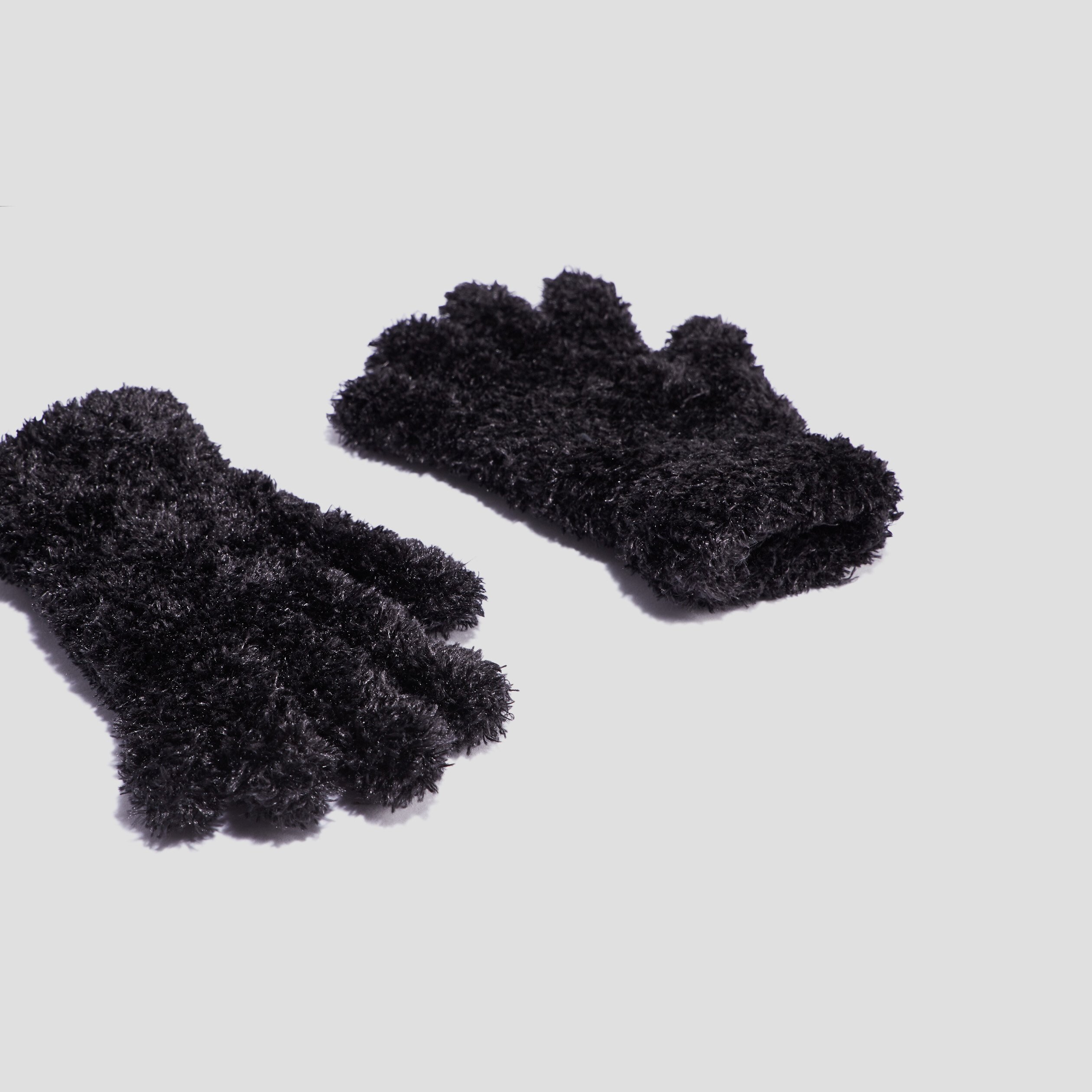 Gants fausse fourrure noir femme | La Halle