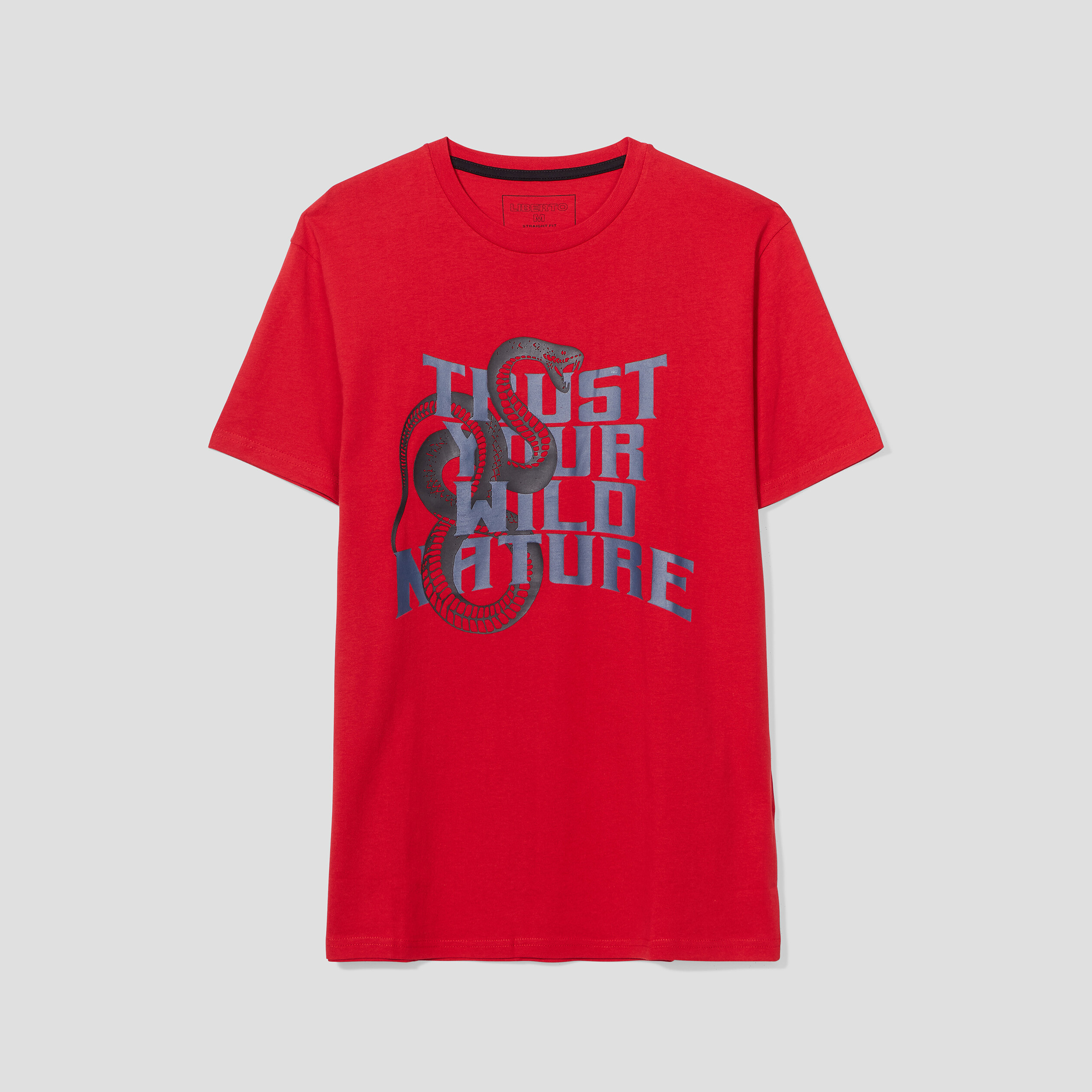 T-shirt manches courtes coton Liberto rouge foncé homme | La Halle