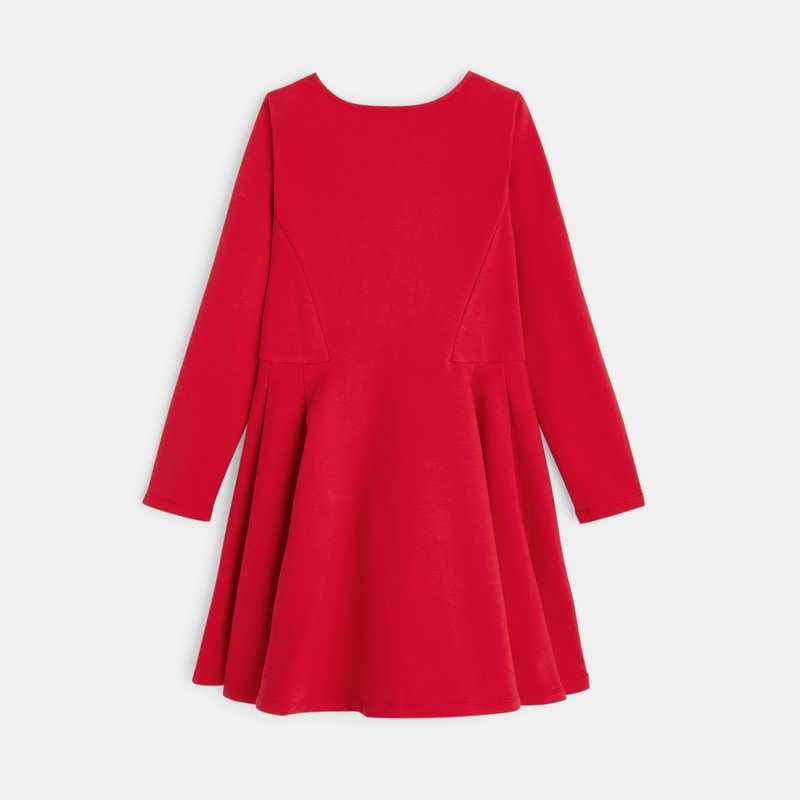 Robe unie en jersey milano rouge fille