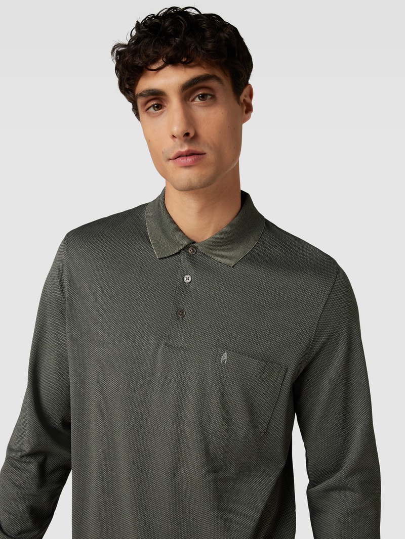 Poloshirt im langärmeligen Design Modell 'CARBON' in anthrazit