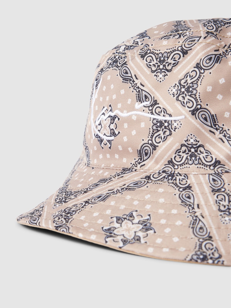 Bucket Hat mit Wende-Funktion Modell 'Paisley' in beige