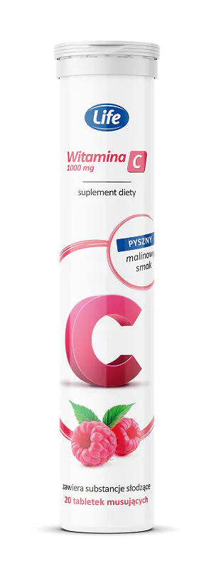 Life Vitamin C 1000 mg, okus maline, šumeće tablete