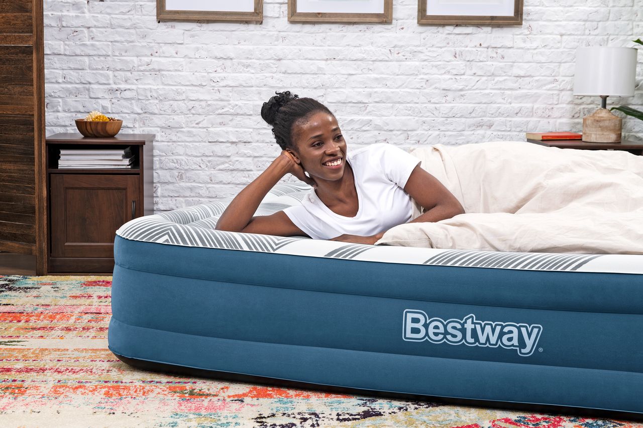 Bestway TriTech™ Doppelluftbett Fashion Flock™ mit Oberfläche & Elektropumpe
