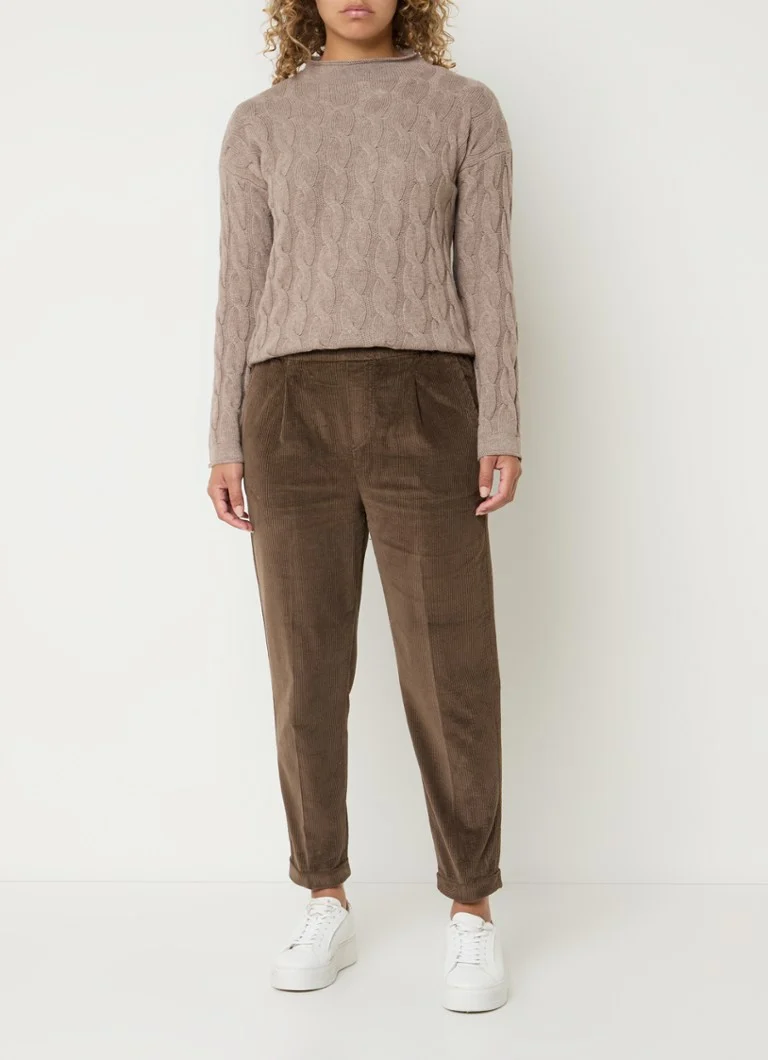 Pantaloni in velluto a coste a vita alta, affusolati e corti di Benetton