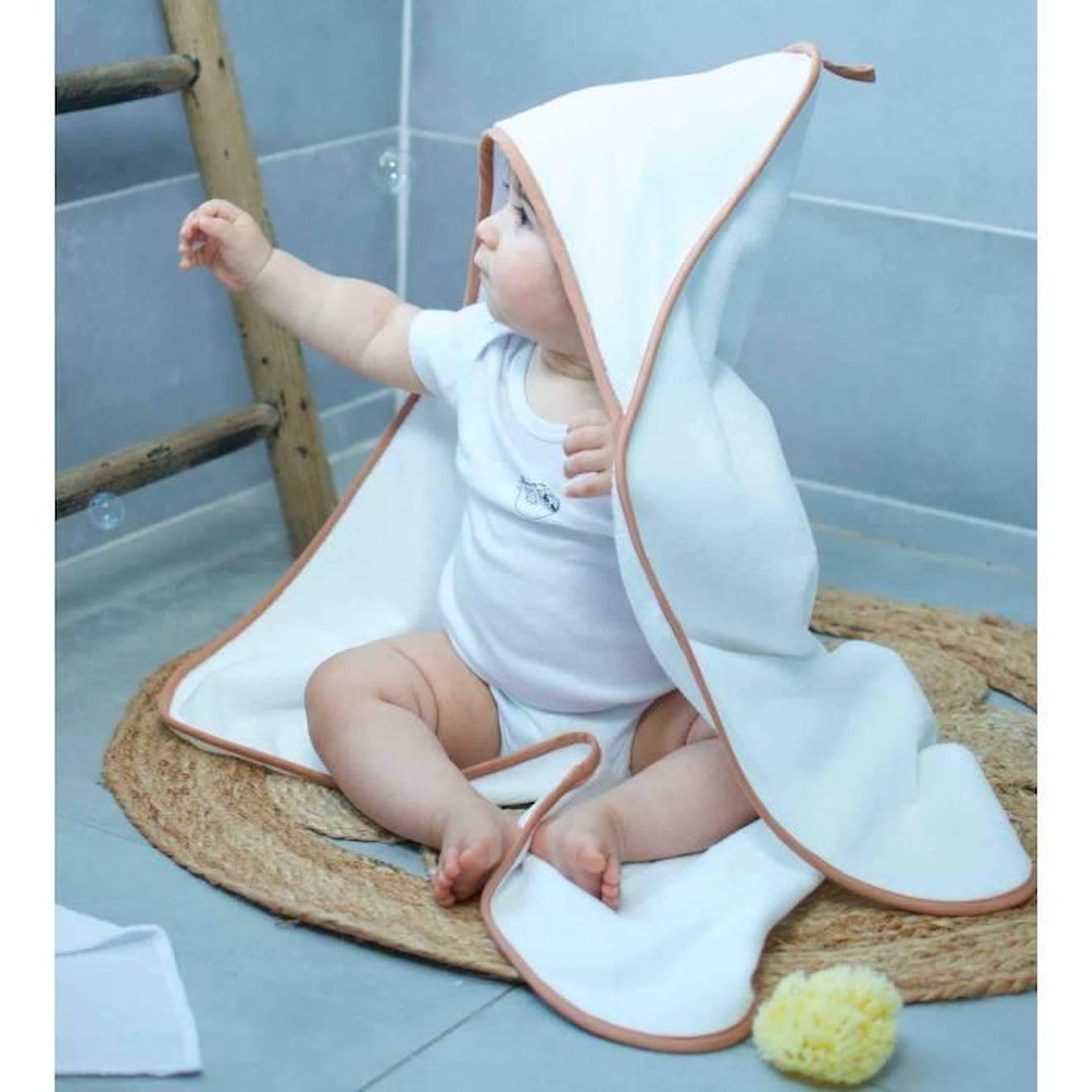 Cape de bain en gaze de coton, Jeanne Terracotta TU orange