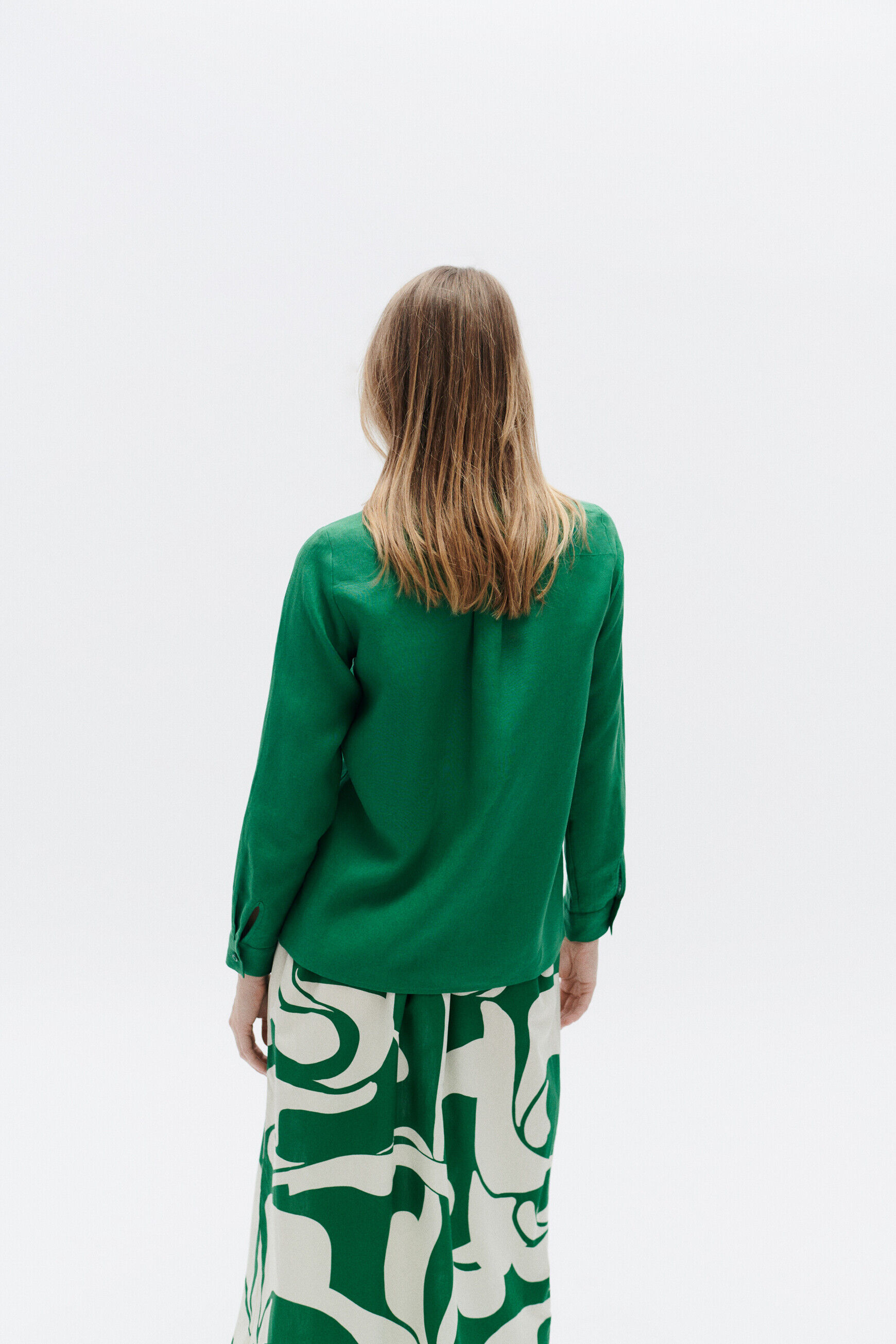chemise brenda 100% lin vert menthe femme