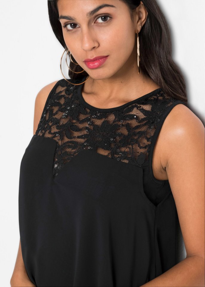 Jerseykleid mit Chiffon