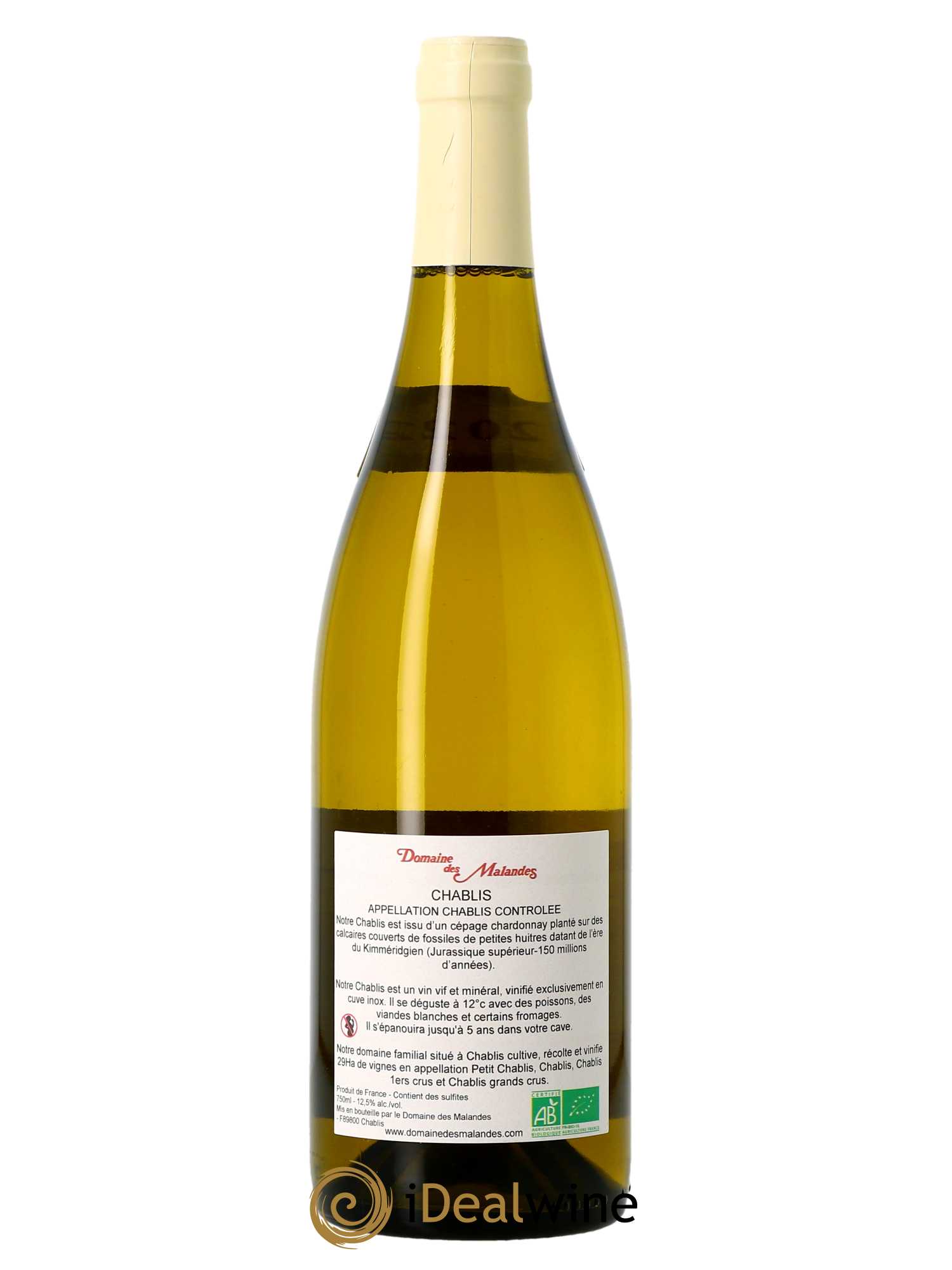 Chablis Domaine des Malandes  2022 - Lot de 1 Bouteille