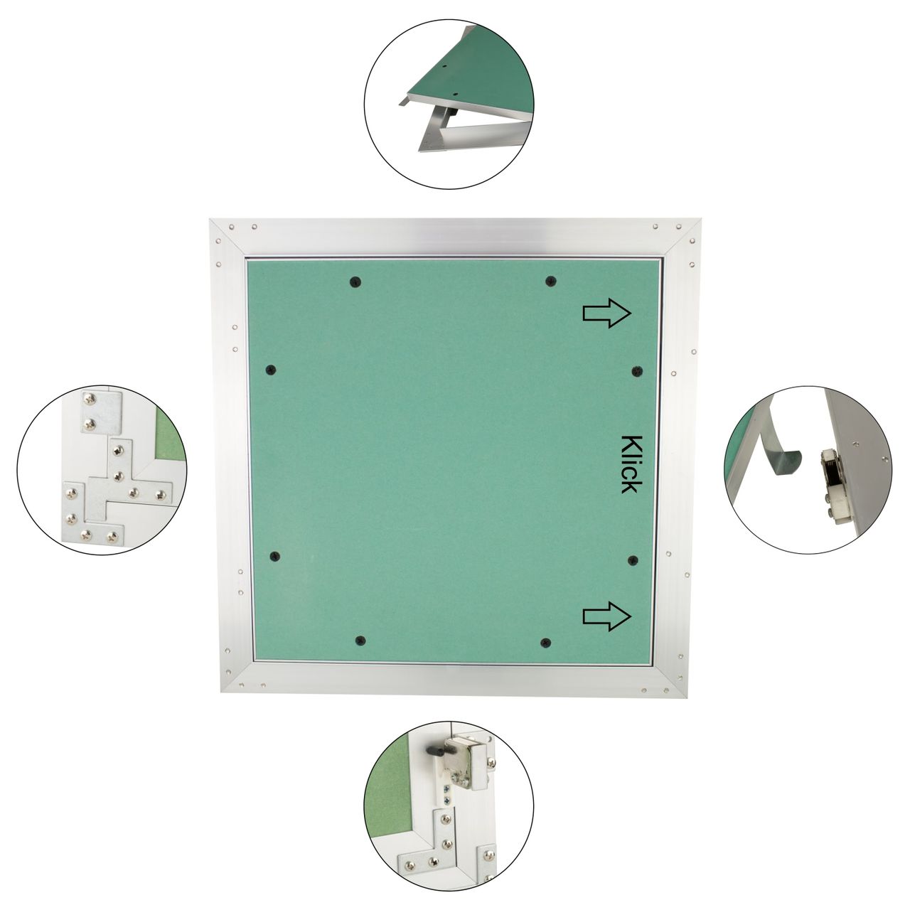 TOP MULTI Revisionsklappen Gk-Einlage Alu Größe 500mm x 500mm