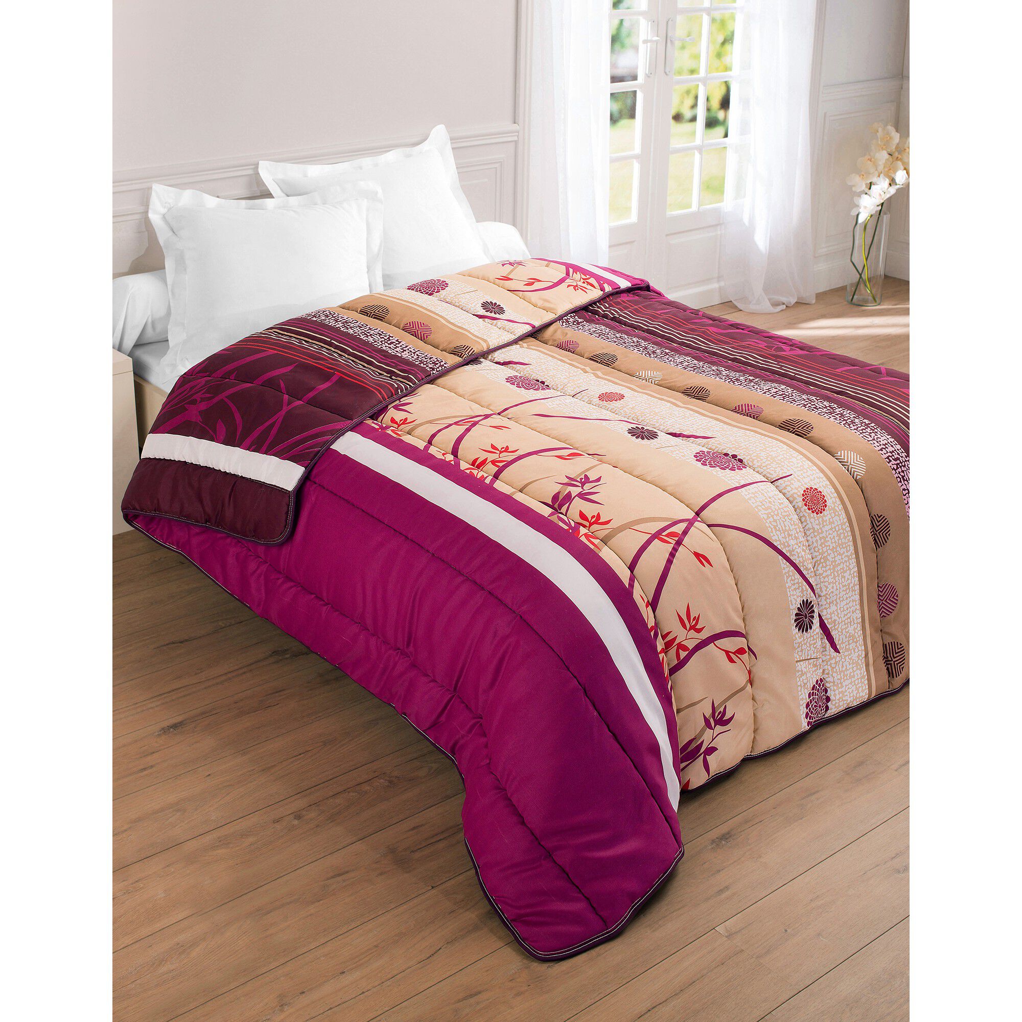 Couette microfibre imprimée Floral 400g/m2