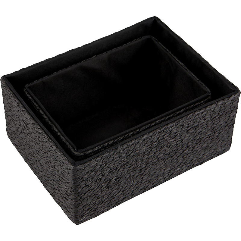 Home Kurv s/2 22x17/18x13 cm sort
