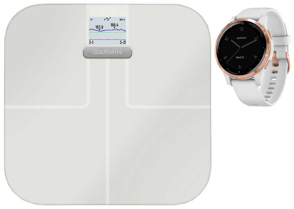 Garmin Index™-S2 Smart-Körperfett-Waage Bundle + Vivoactive 4S - GPS Fitness Smartwatch kaufen | Bike-Discount
