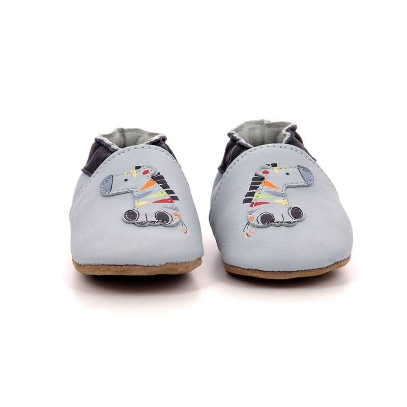 Chaussons cuir tannage vegetal Zebra Rainbow