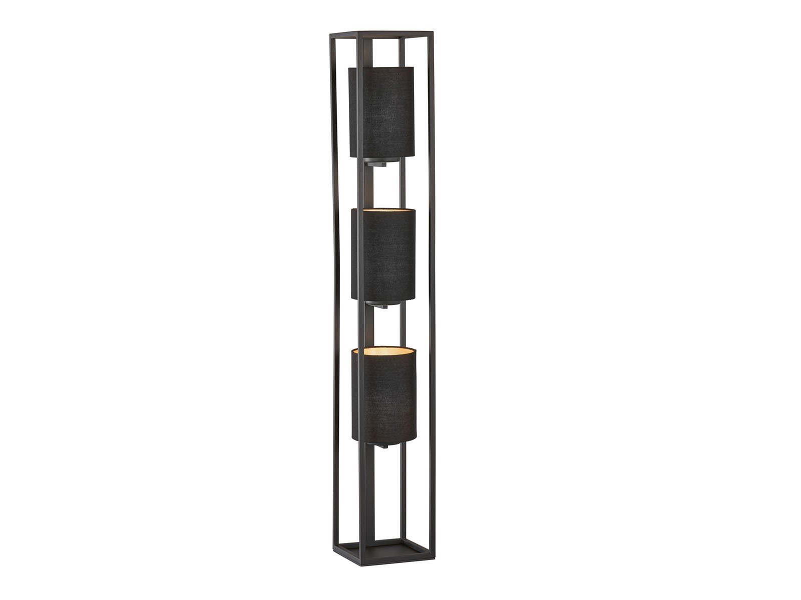 meineWunschleuchte LED Stehlampe, Leuchtmittel dimmbar, LED wechselbar, Warmweiß, kleine Designer Bodenleuchte 130cm Lampenschirm innen Gold LED dimmbar