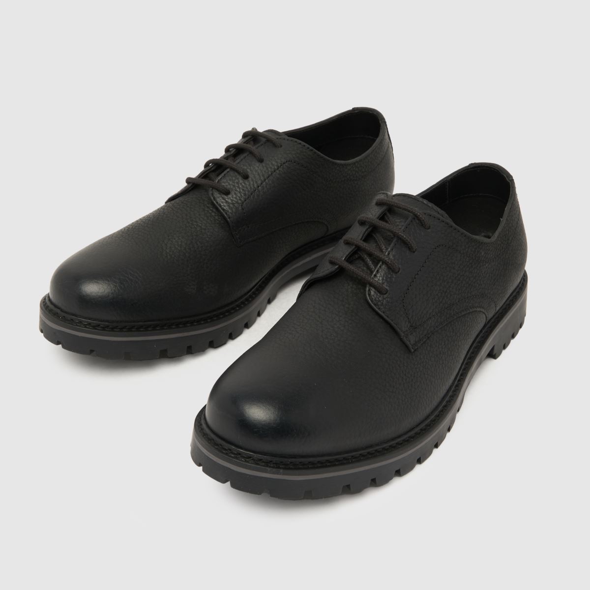 Schuh Paxon – Svarta läderskor med snörning