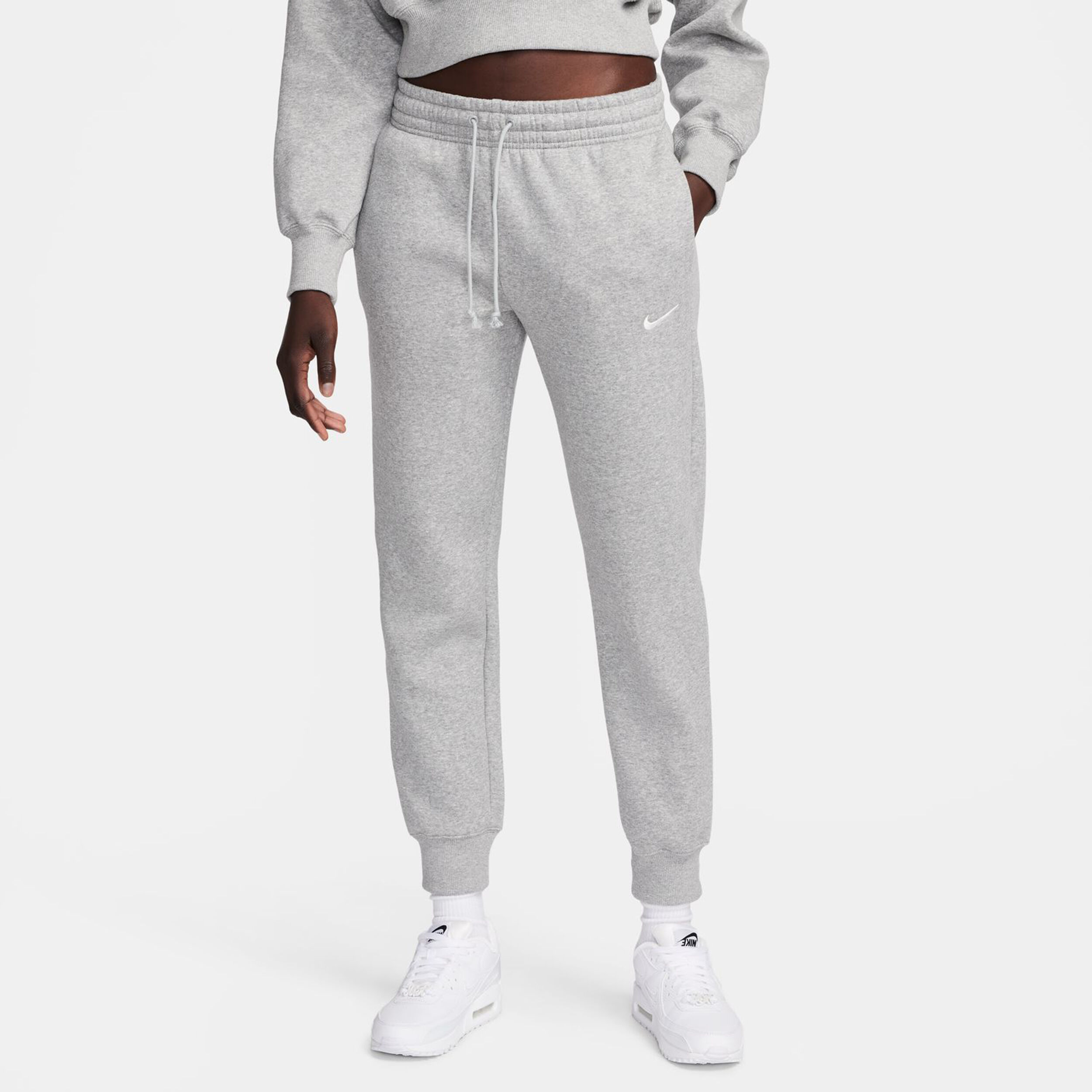 PHNX Fleece Mid-Rise Standard Trainingshose Damen - Hellgrau