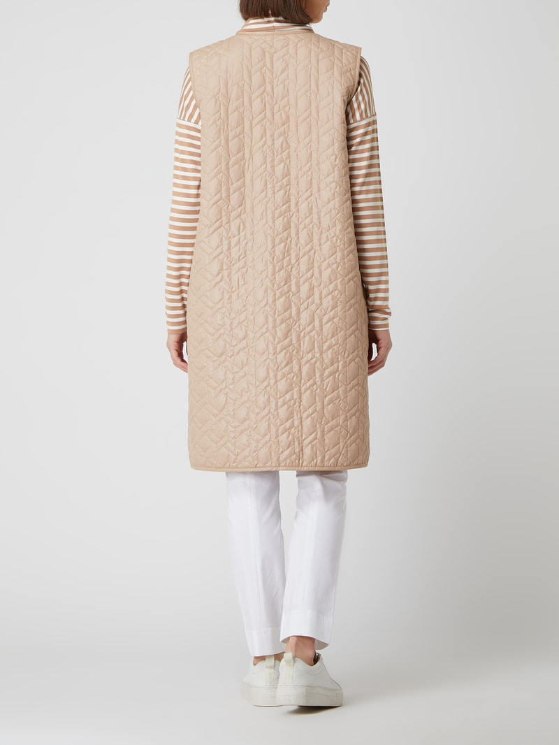 Steppweste mit Druckknopfleiste Modell 'Olena' in beige