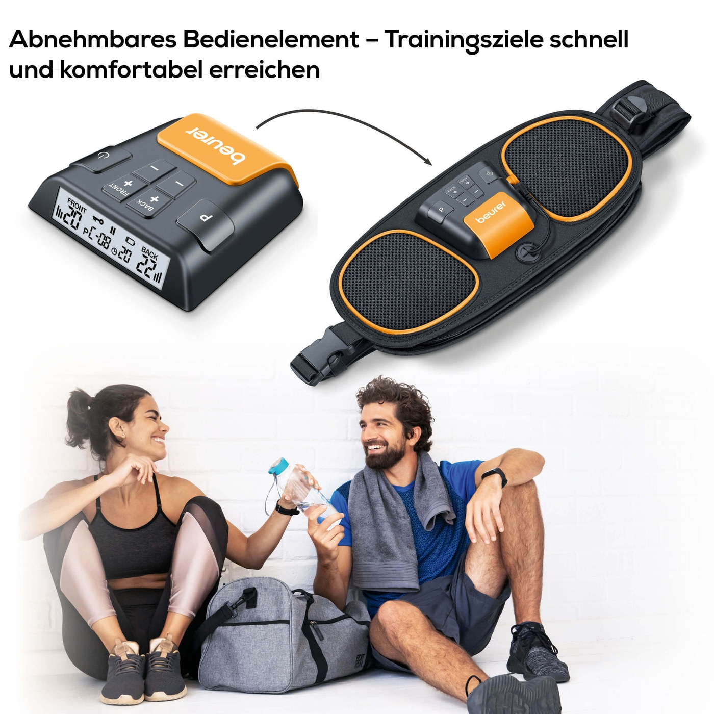 Beurer Bauch- und Rückenmuskelgürtel EM 39 2-in-1-EMS-Gürtel für zentrale Bauchmuskeln & untere Rückenmuskulatur