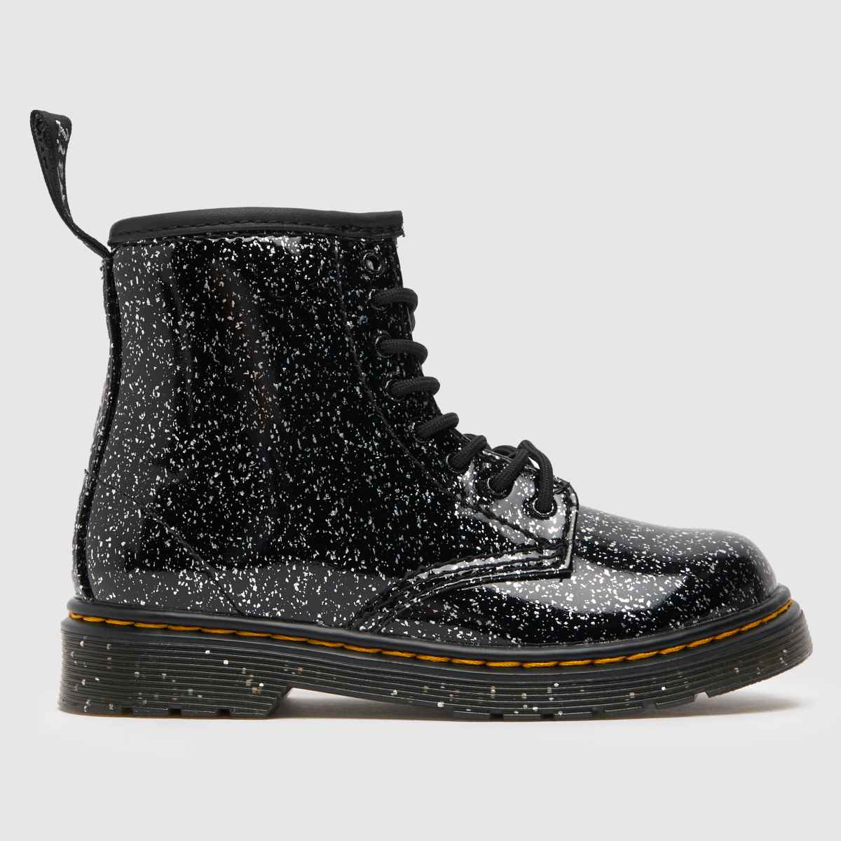 Dr Martens svarta & silverfärgade 1460 Cosmic Glitter flickstövlar