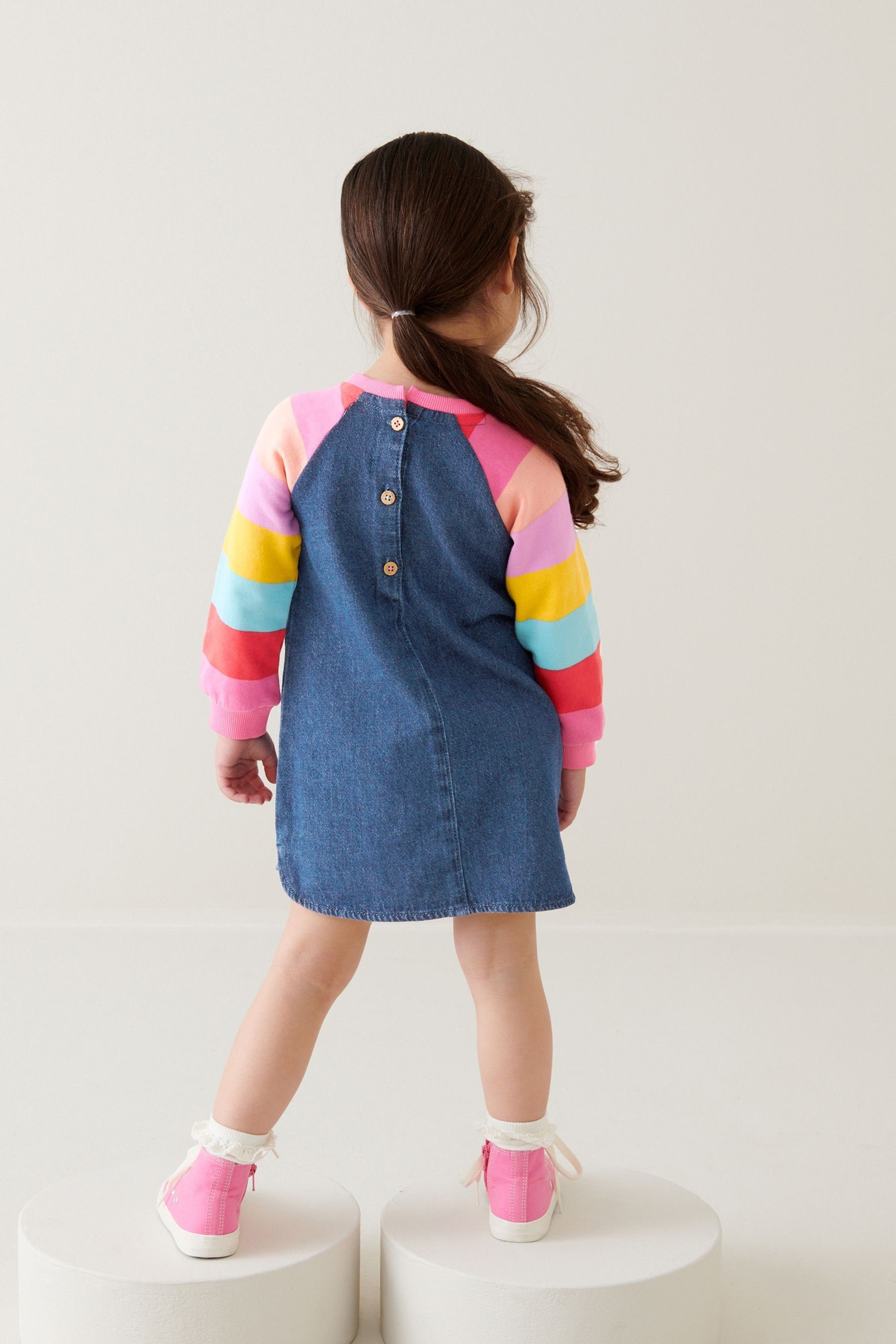 Next Jeanskleid Denim-Kleid mit Raglanärmeln (1-tlg)
