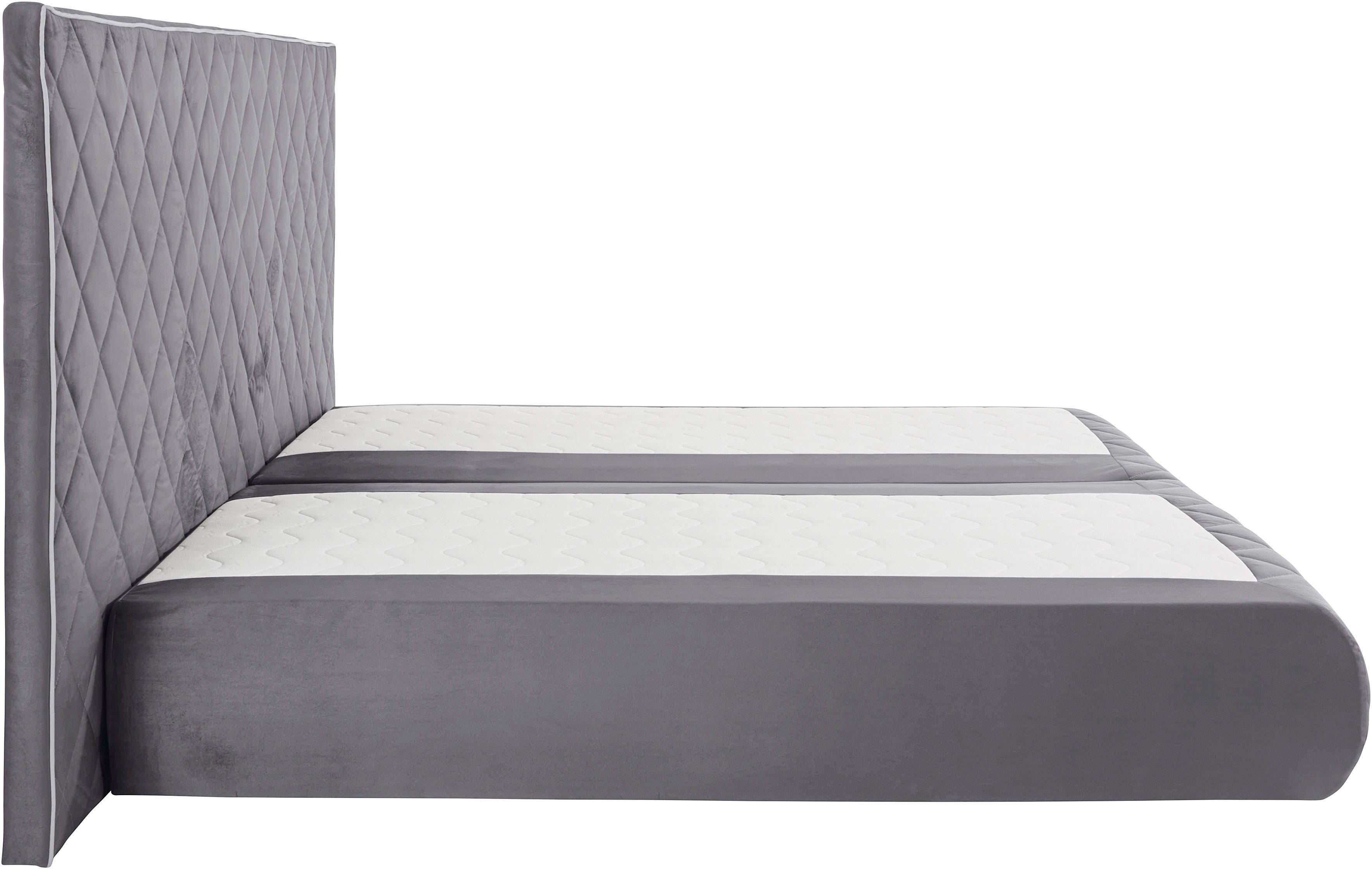 Places of Style Boxspringbett Alaric, wahlweise mit und ohne Leuchten, Obermatratze Tonnentaschenfederkern