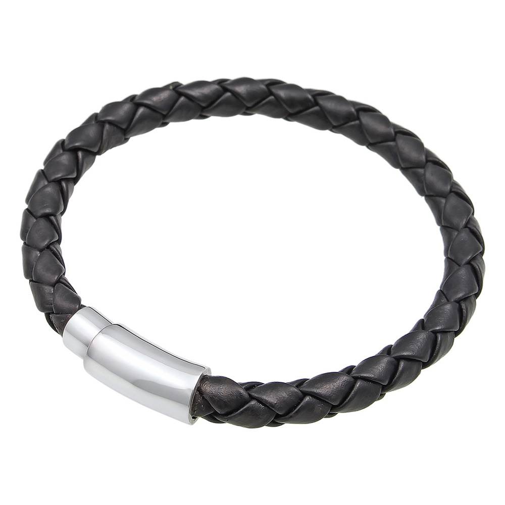 KUZZOI KUZZOI Bracelet Echtleder Magnet Basic Cool 925 Sterling Silber Bracelet