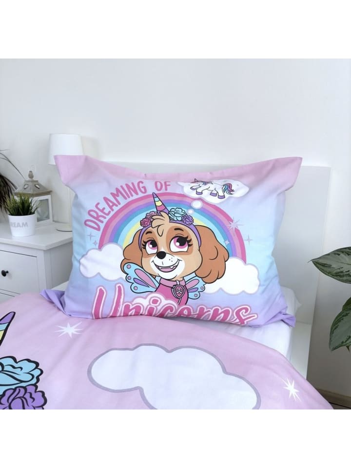 Paw Patrol 2-tlg.Set: Kinderbettwäsche Paw Patrol Skye Einhorn in Rosa günstig kaufen 140
