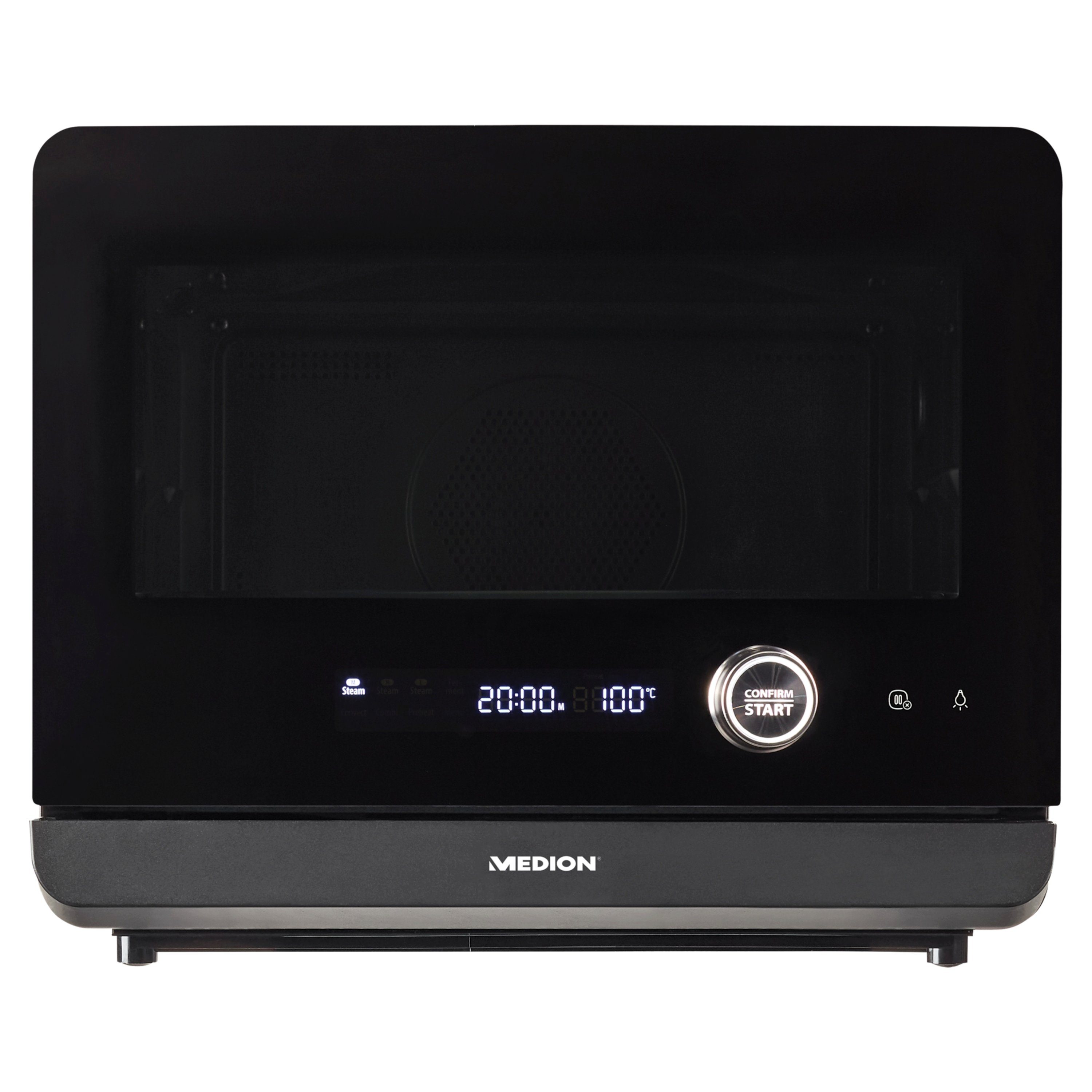 Medion® Mikrowelle Dampfgarofen Auftaufunktion LED-Display Automatikprogramme 20L, MD10450