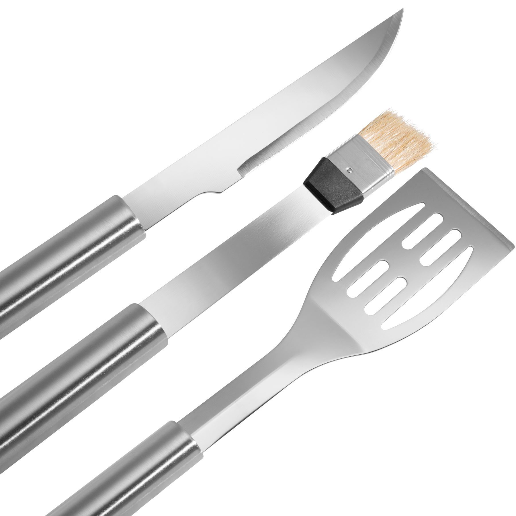 tectake Grillbesteck-Set Grillbesteck aus Edelstahl 18-tlg.