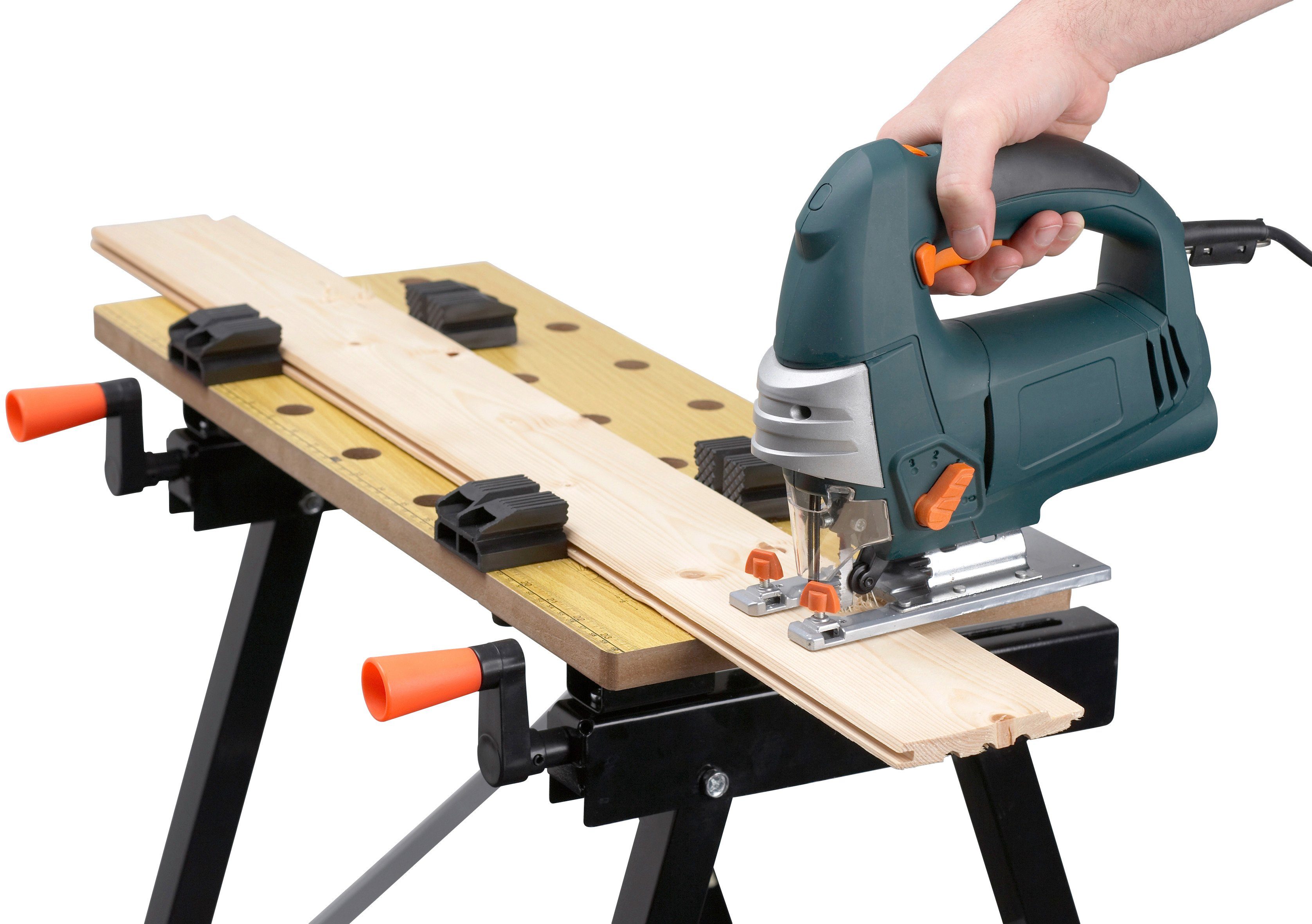 meister Werkbank Arbeitstisch / 9079100, Werk- und Spanntisch, 150kg Tragkraft, Skala & Winkelangaben, klappbar