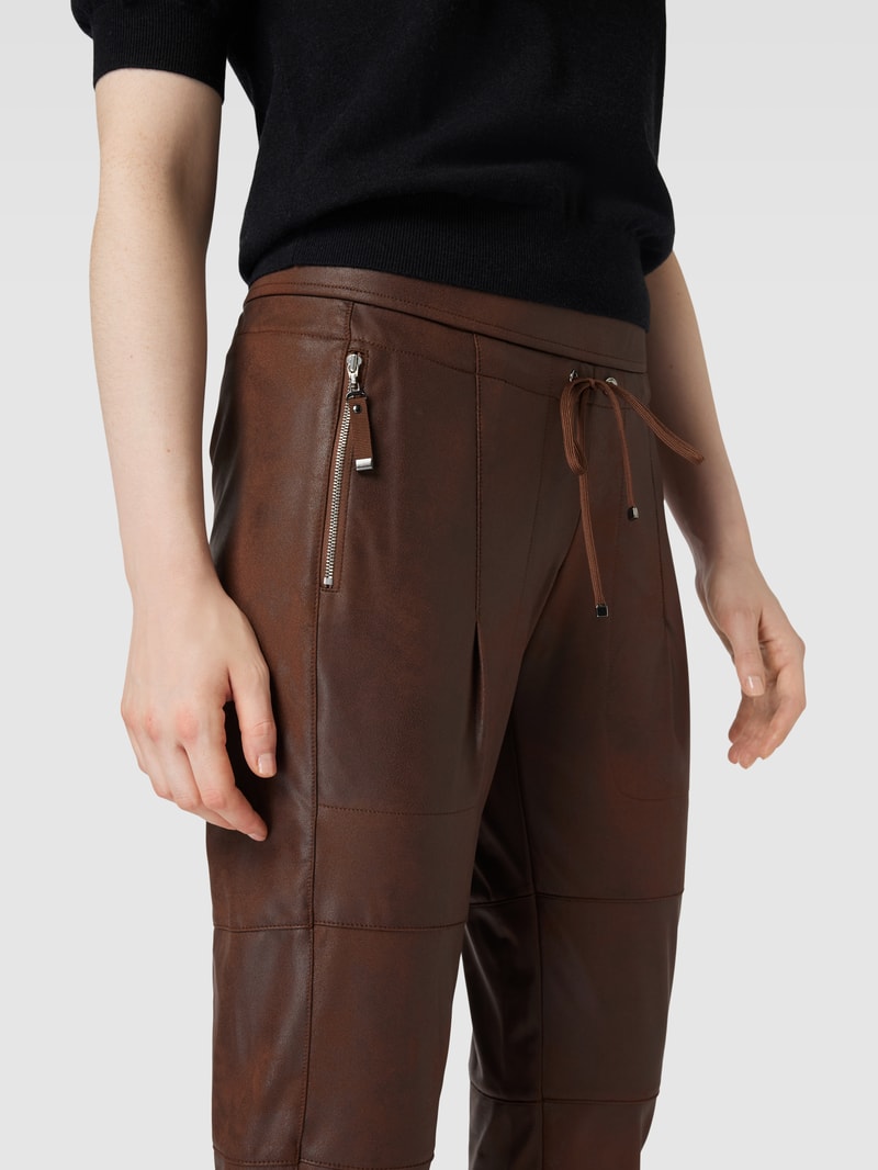 Jogpants in Leder-Optik Modell 'CANDY' in cognac