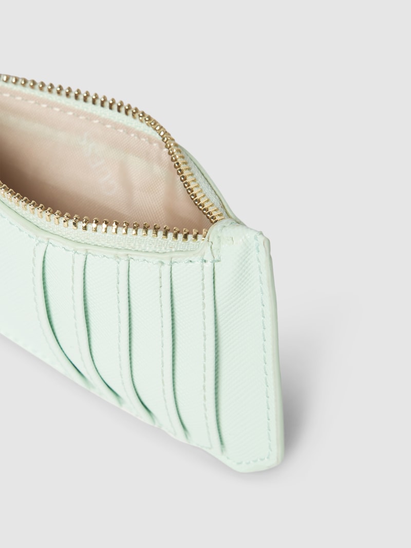 Kartenetui mit Label-Applikation in metallic in mint