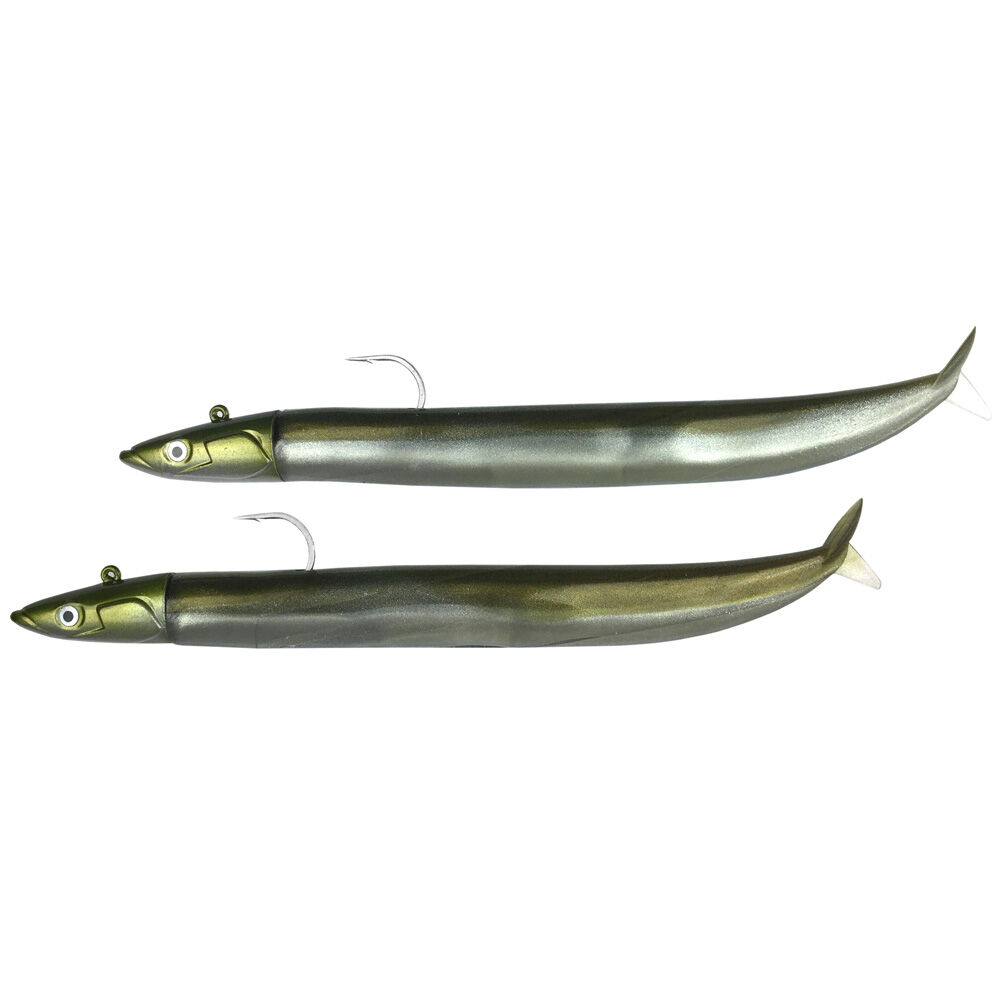 Fiiish Double Combo Crazy Sand Eel 100 Off Shore Soft Lures 10cm 10g Khaki