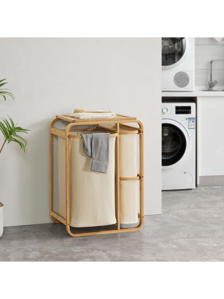 en.casa Wäschesammler Evenes in Beige (H)70.5cm (B)49.5cm (T)33cm günstig kaufen onesize
