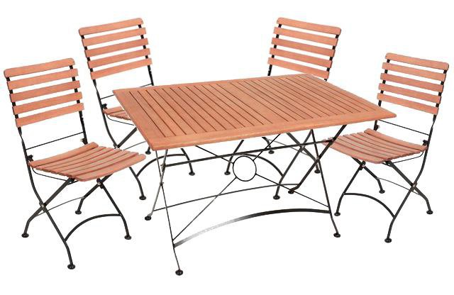 Garden Pleasure Harms Wien Set 2 Tisch 5.tlg 1x Tisch 304935 / 4x Klappstuhl 304931