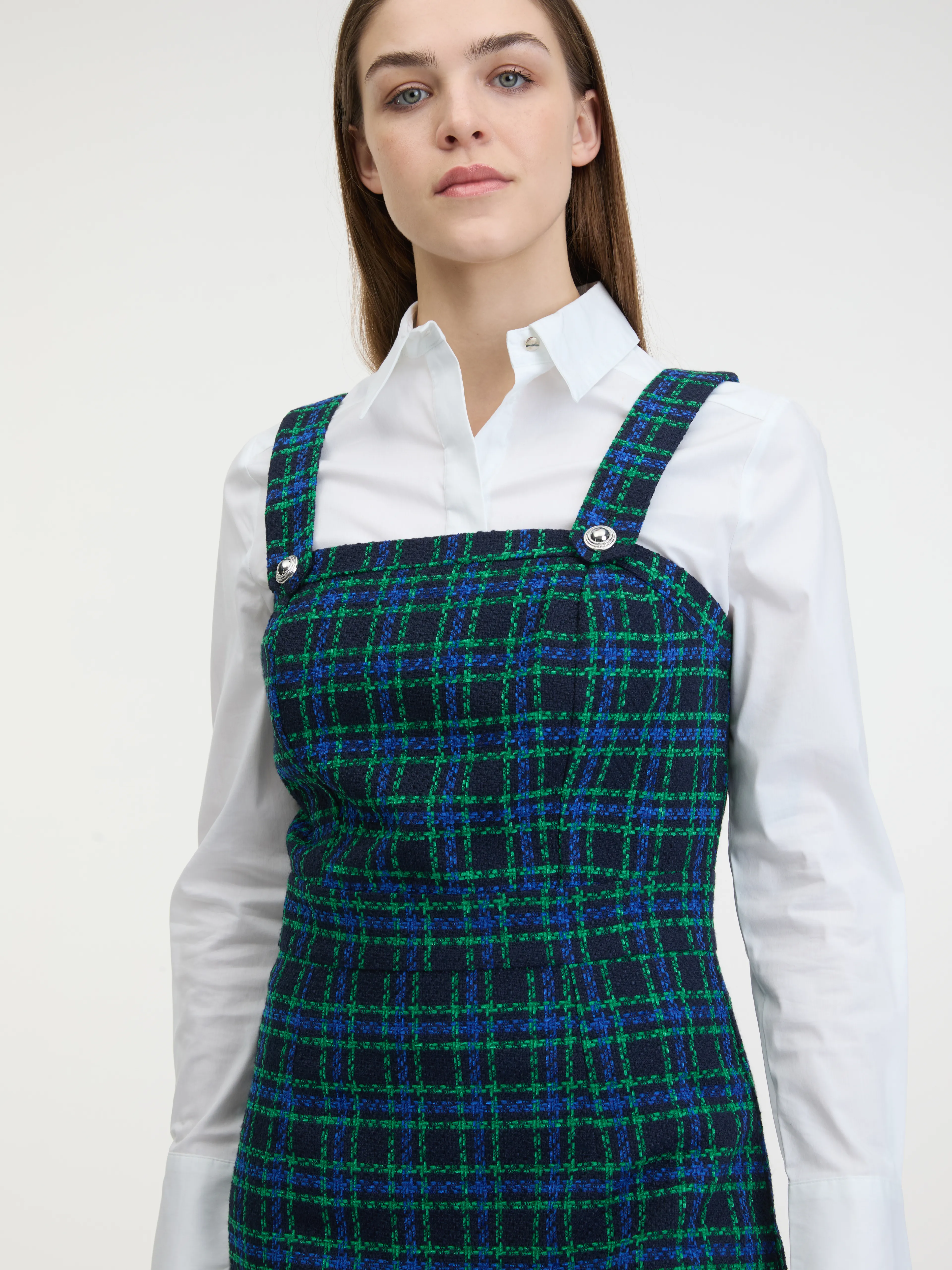 Dunkelblau kariertes Kleid für Damen ORSAY