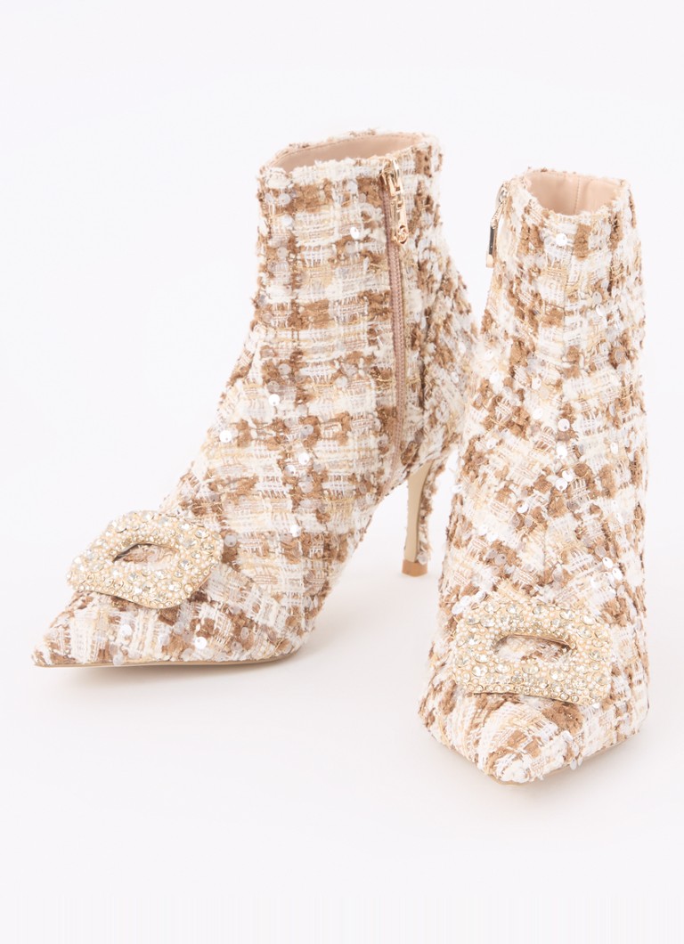 Dune London  Opulance enkellaarsje met tweed-look