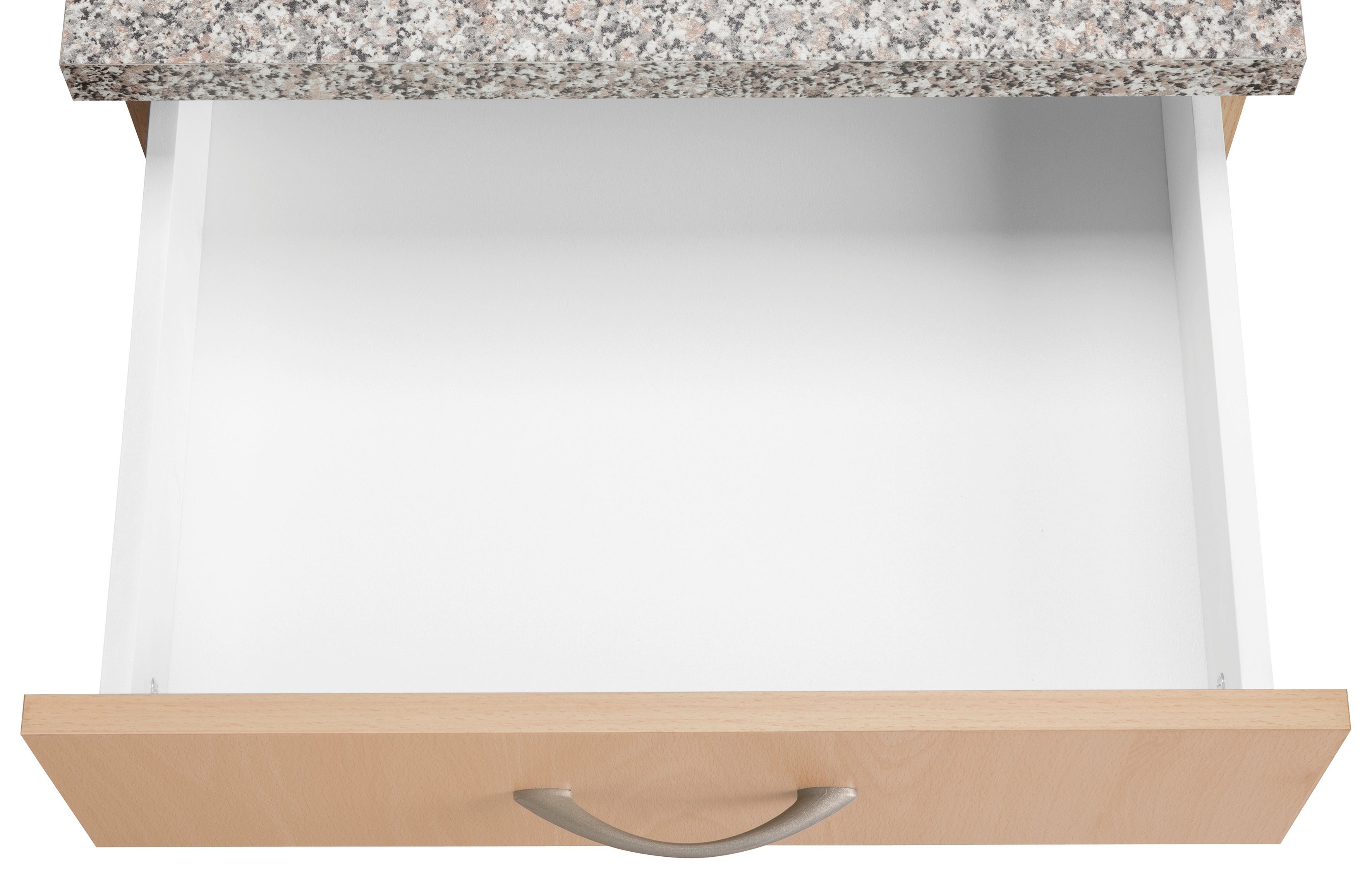 wiho Küchen Küche Kiel, Breite 190 cm mit 28 mm starker Arbeitsplatte, Tiefe 50 cm
