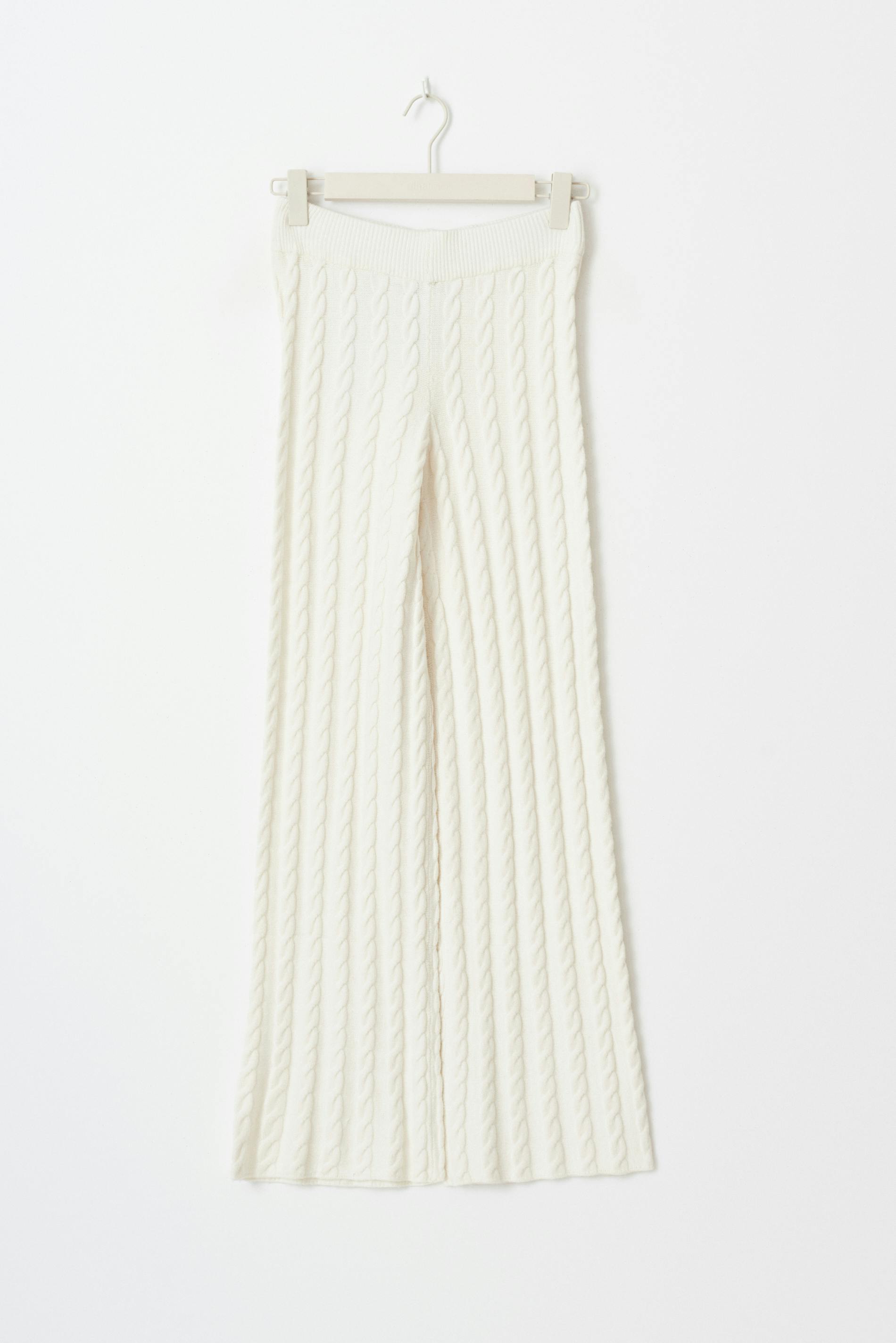 Knitted cable trousers